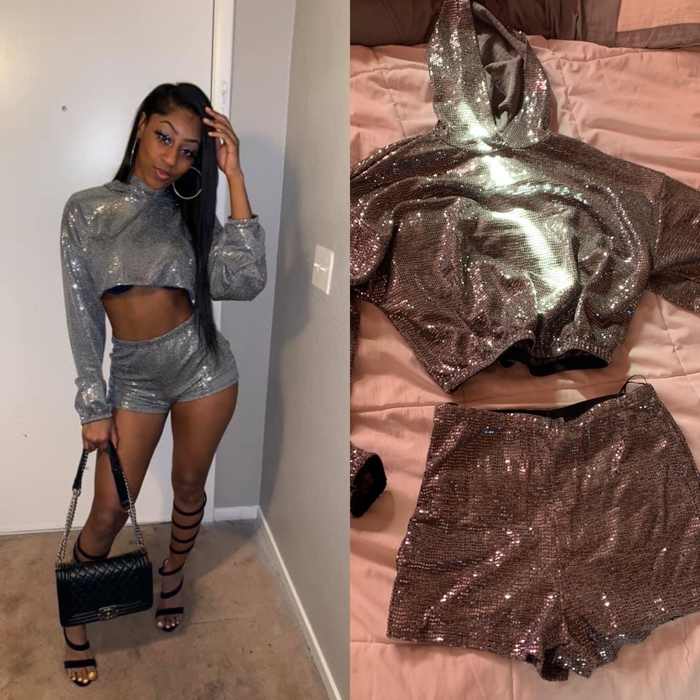 2 piece glitter set